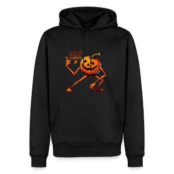 Crazy Veggies: Pumpkin Poser - Männer Premium Bio Hoodie - Schwarz - Vorne - Nico (187cm)