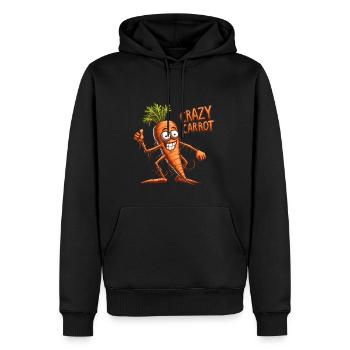 Crazy Veggies: Carrot Thumbs Up - Männer Premium Bio Hoodie - Schwarz - Vorne - Nico (187cm)