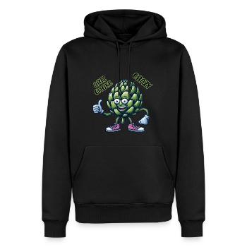 Légumes fous : Artichoke Gang lève le pouce - Sweat à capuche Premium bio Homme - noir - Devant - Nico (187cm)