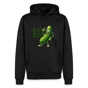 Crazy Veggies: Spiky Cuke Thumbs Up - Männer Premium Bio Hoodie - Schwarz - Vorne - Nico (187cm)