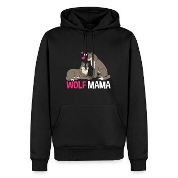 Wolf Mama - Männer Premium Bio Hoodie - Schwarz - Vorne - Nico (187cm)