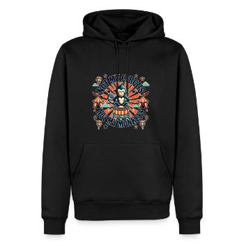 Pas mon cirque, pas mes singes - Sweat à capuche Premium bio Homme - noir - Devant - Nico (187cm)