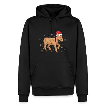 Esel Weihnachten - Männer Premium Bio Hoodie - Schwarz - Vorne - Nico (187cm)