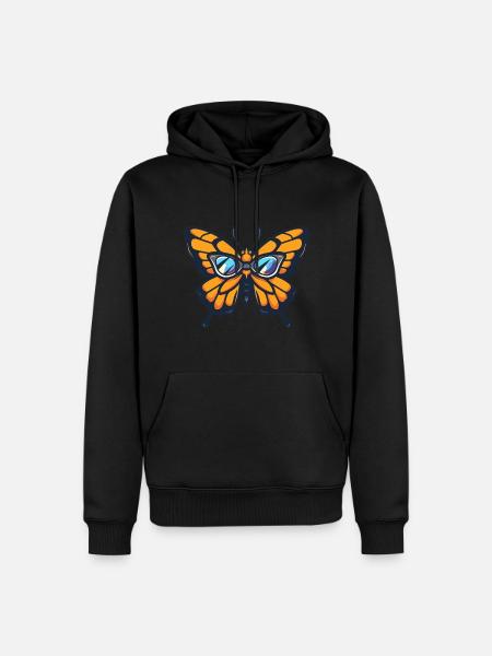 Schmetterling Cool Tier - Männer Premium Bio Hoodie - Schwarz