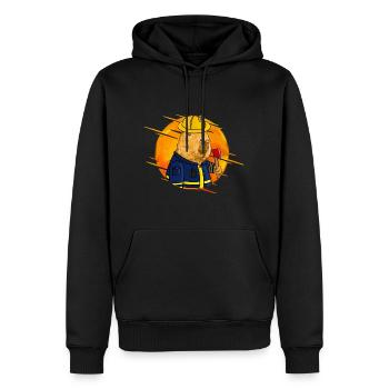 Pompier de Capybara - Sweat à capuche Premium bio Homme - noir - Devant - Nico (187cm)