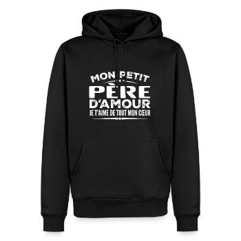 Geschenk Vater der Liebe, ich liebe dich von ganzem Herzen - Männer Premium Bio Hoodie - Schwarz - Vorne - Nico (187cm)