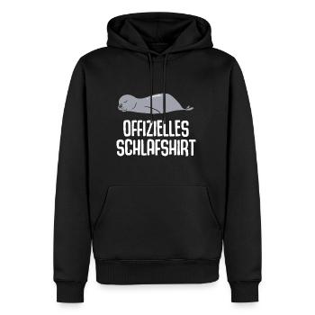 Offizelles Schlafshirt Faultier - Männer Premium Bio Hoodie - Schwarz - Vorne - Nico (187cm)