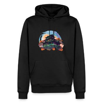 Japanisches Haus Kominka - Männer Premium Bio Hoodie - Schwarz - Vorne - Nico (187cm)