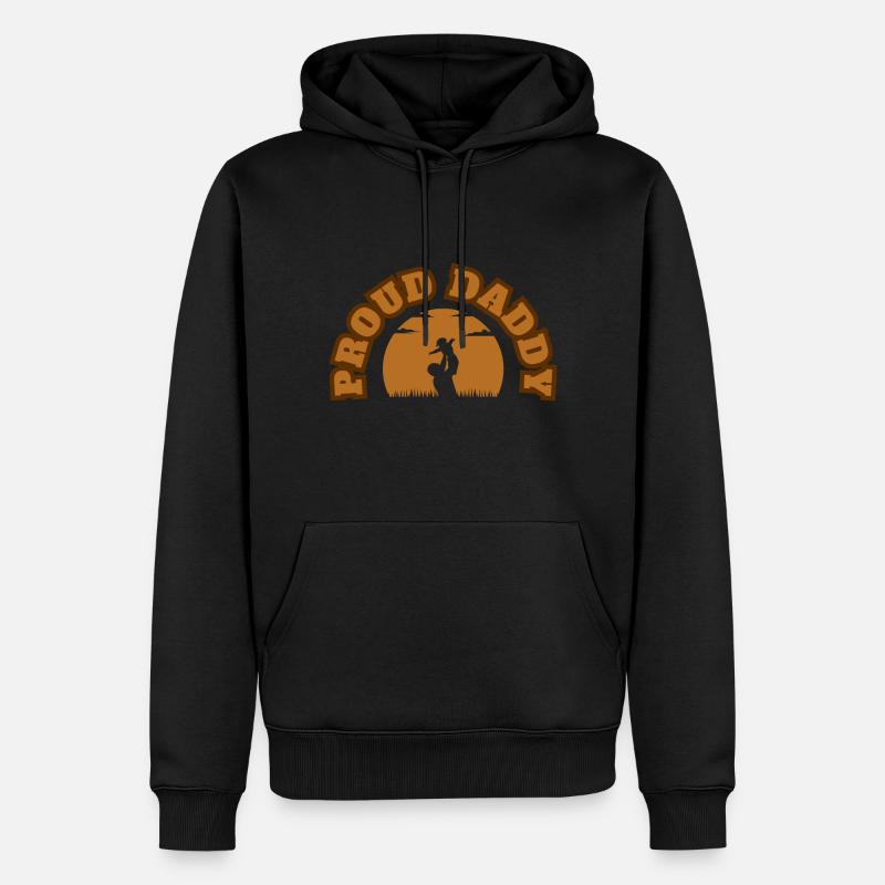 Fier Papa Kid Marron - Sweat à capuche Premium bio Homme - noir