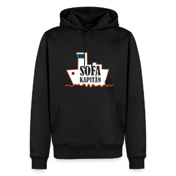 Sofakapitän couchpotato ruhig Wohlfühlpullover - Männer Premium Bio Hoodie - Schwarz - Vorne - Nico (187cm)