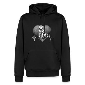 Herzschlag Labrador - Männer Premium Bio Hoodie - Schwarz - Vorne - Nico (187cm)