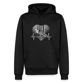 Herzschlag Gabelstapler - Männer Premium Bio Hoodie - Schwarz - Vorne - Nico (187cm)