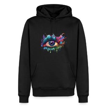 L’art de l’œil - Sweat à capuche Premium bio Homme - noir - Devant - Nico (187cm)
