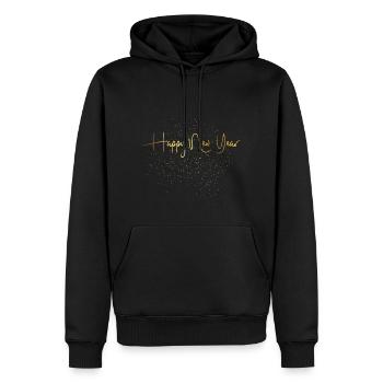 Happy New Year Silvester Party Outfit Geschenk - Männer Premium Bio Hoodie - Schwarz - Vorne - Nico (187cm)