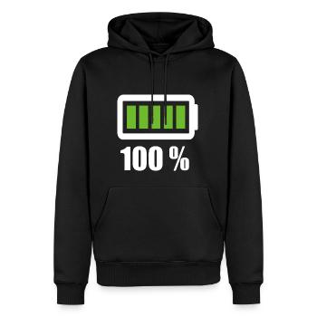 100 % - Männer Premium Bio Hoodie - Schwarz - Vorne - Nico (187cm)