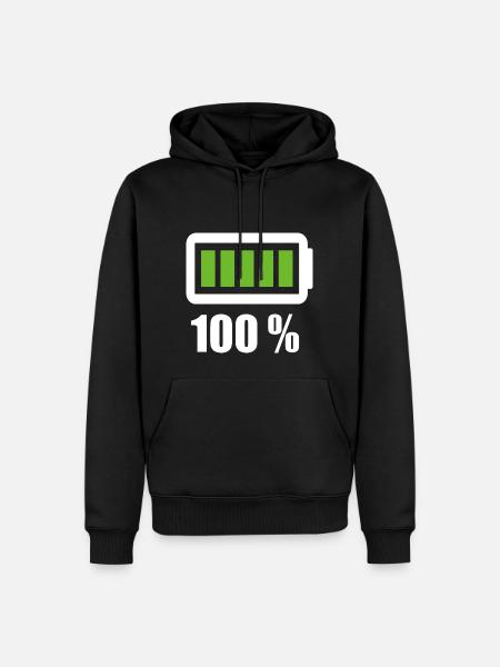 100 % - Männer Premium Bio Hoodie - Schwarz