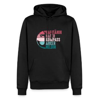 Kapitänin Hafen Kompass Anker Retro Seglerin - Männer Premium Bio Hoodie - Schwarz - Vorne - Nico (187cm)