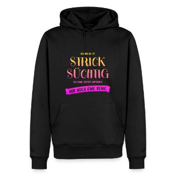 Stricken Stricknadel Handarbeit Lustiges Geschenk - Männer Premium Bio Hoodie - Schwarz - Vorne - Nico (187cm)