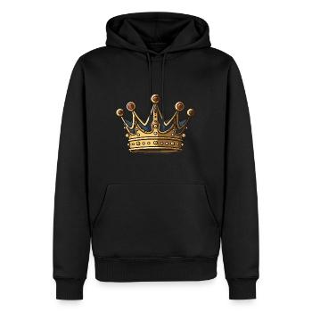Krone Symbol - Männer Premium Bio Hoodie - Schwarz - Vorne - Nico (187cm)