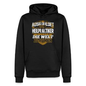 HEILPRAKTIKER - Der Auserwählte - Männer Premium Bio Hoodie - Schwarz - Vorne - Nico (187cm)