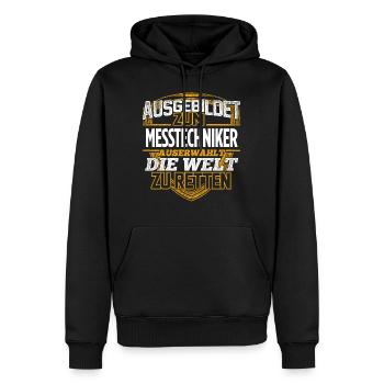 MESSTECHNIKER - Der Auserwählte - Männer Premium Bio Hoodie - Schwarz - Vorne - Nico (187cm)