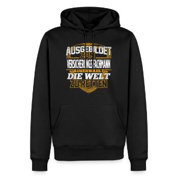 VERSICHERUNGS-FACHMANN - Der Auserwählte - Männer Premium Bio Hoodie - Schwarz - Vorne - Nico (187cm)
