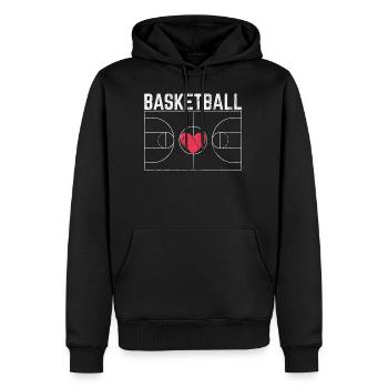 Basketball Field Basketballer T-Shirt - Sweat à capuche Premium bio Homme - noir - Devant - Nico (187cm)
