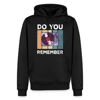 Vinyl Vintage Retro Schallplatte Plattenspieler - Männer Premium Bio Hoodie - Schwarz - Vorne - Nico (187cm)