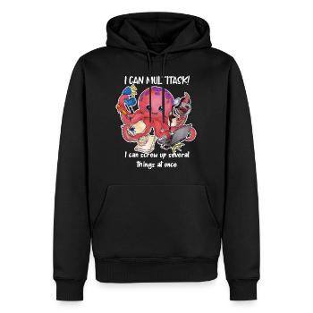 Multitasking Oktopus Lustiger Bürohumor Geschenk - Männer Premium Bio Hoodie - Schwarz - Vorne - Nico (187cm)