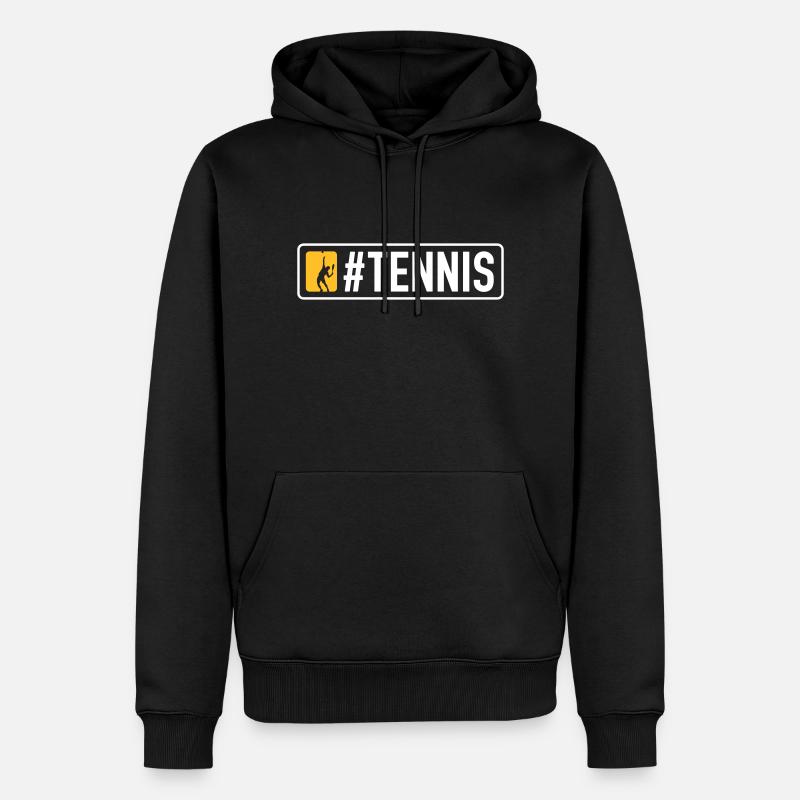 #Tennis - Männer Premium Bio Hoodie - Schwarz
