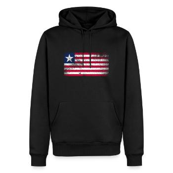 Drapeau du Libéria - Grunge Vintage - Sweat à capuche Premium bio Homme - noir - Devant - Nico (187cm)