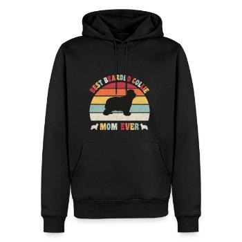 Meilleure maman Bearded Collie jamais amateurs de chiens vintage - Sweat à capuche Premium bio Homme - noir - Devant - Nico (187cm)