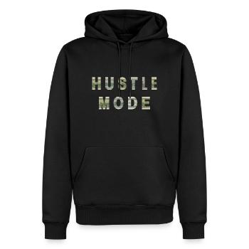 Hustle Mode Dollar Bill Texture Inspiration - Männer Premium Bio Hoodie - Schwarz - Vorne - Nico (187cm)