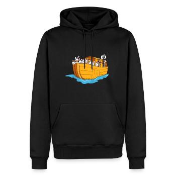 Arche de Noé bateau lapins - Sweat à capuche Premium bio Homme - noir - Devant - Nico (187cm)