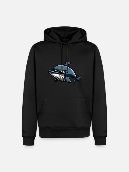 Whale Cool Animal - Men’s Premium Organic Hoodie - black