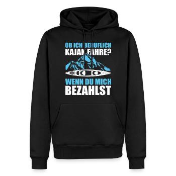 Kajak Geschenkidee Kanu Paddeln Kajakfahren - Männer Premium Bio Hoodie - Schwarz - Vorne - Nico (187cm)
