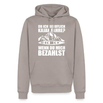 Kajak Geschenkidee Kanu Paddeln Kajakfahren - Männer Premium Bio Hoodie - Taupe - Vorne - Nico (187cm)