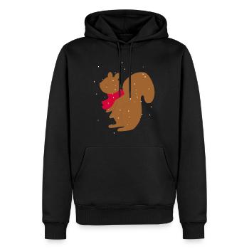 Écureuil Écharpe d’hiver Flocons de neige écureuil - Sweat à capuche Premium bio Homme - noir - Devant - Nico (187cm)