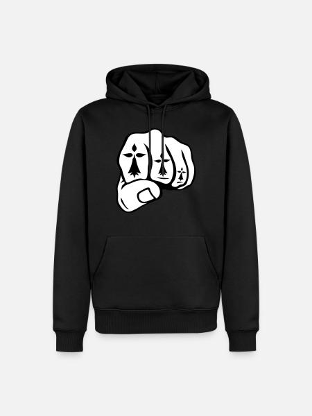fist close ermine breton symbol - Men’s Premium Organic Hoodie - black