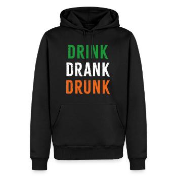 Boire ivre - Sweat à capuche Premium bio Homme - noir - Devant - Nico (187cm)