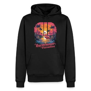 Tropical Flamingo Summer Paradise Summer T-Shirt - Sweat à capuche Premium bio Homme - noir - Devant - Nico (187cm)