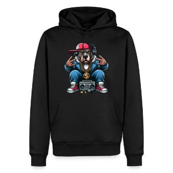 Pitbull Der DJ - Männer Premium Bio Hoodie - Schwarz - Vorne - Nico (187cm)