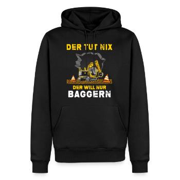 bagger baggerfahrer Baggerschaufel Baustelle - Männer Premium Bio Hoodie - Schwarz - Vorne - Nico (187cm)