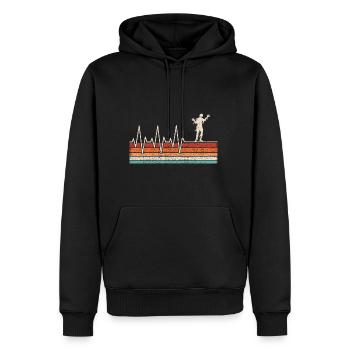 Mumie Herzschlag - Männer Premium Bio Hoodie - Schwarz - Vorne - Nico (187cm)
