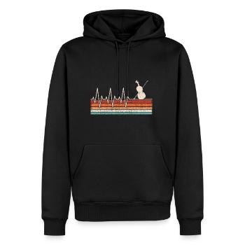 Violine Herzschlag - Männer Premium Bio Hoodie - Schwarz - Vorne - Nico (187cm)