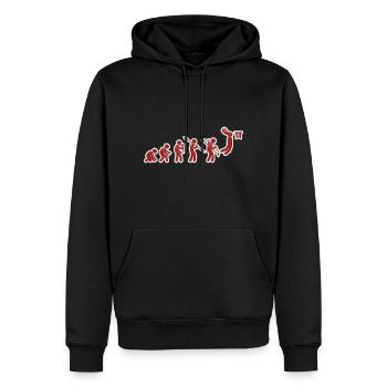 Evolution Basketball Red White Grunge - Männer Premium Bio Hoodie - Schwarz - Vorne - Nico (187cm)