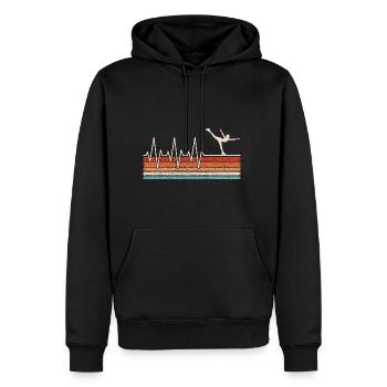 Battement de cœur du patineur sur glace - Sweat à capuche Premium bio Homme - noir - Devant - Nico (187cm)