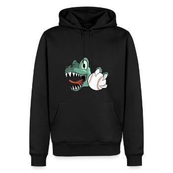 T-Rex Dinosaur Baseball - Sweat à capuche Premium bio Homme - noir - Devant - Nico (187cm)