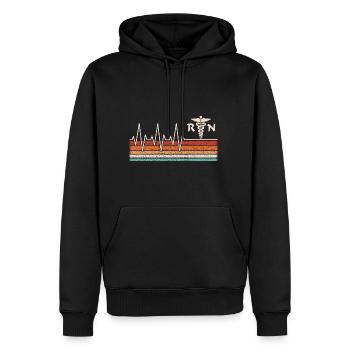 Krankenschwester Herzschlag - Männer Premium Bio Hoodie - Schwarz - Vorne - Nico (187cm)