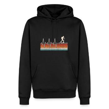 Skitourengeher Herzschlag - Männer Premium Bio Hoodie - Schwarz - Vorne - Nico (187cm)